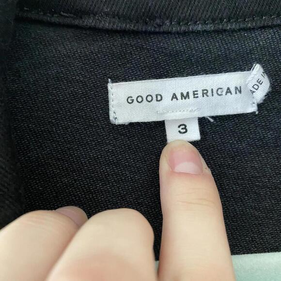 GOOD AMERICAN fit for success black denim jumpsuit - Picture 5 of 9